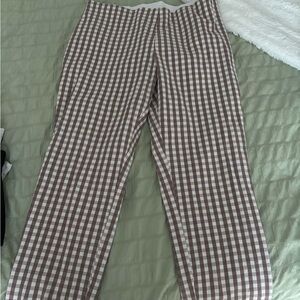 Checkered Tan and White Slacks